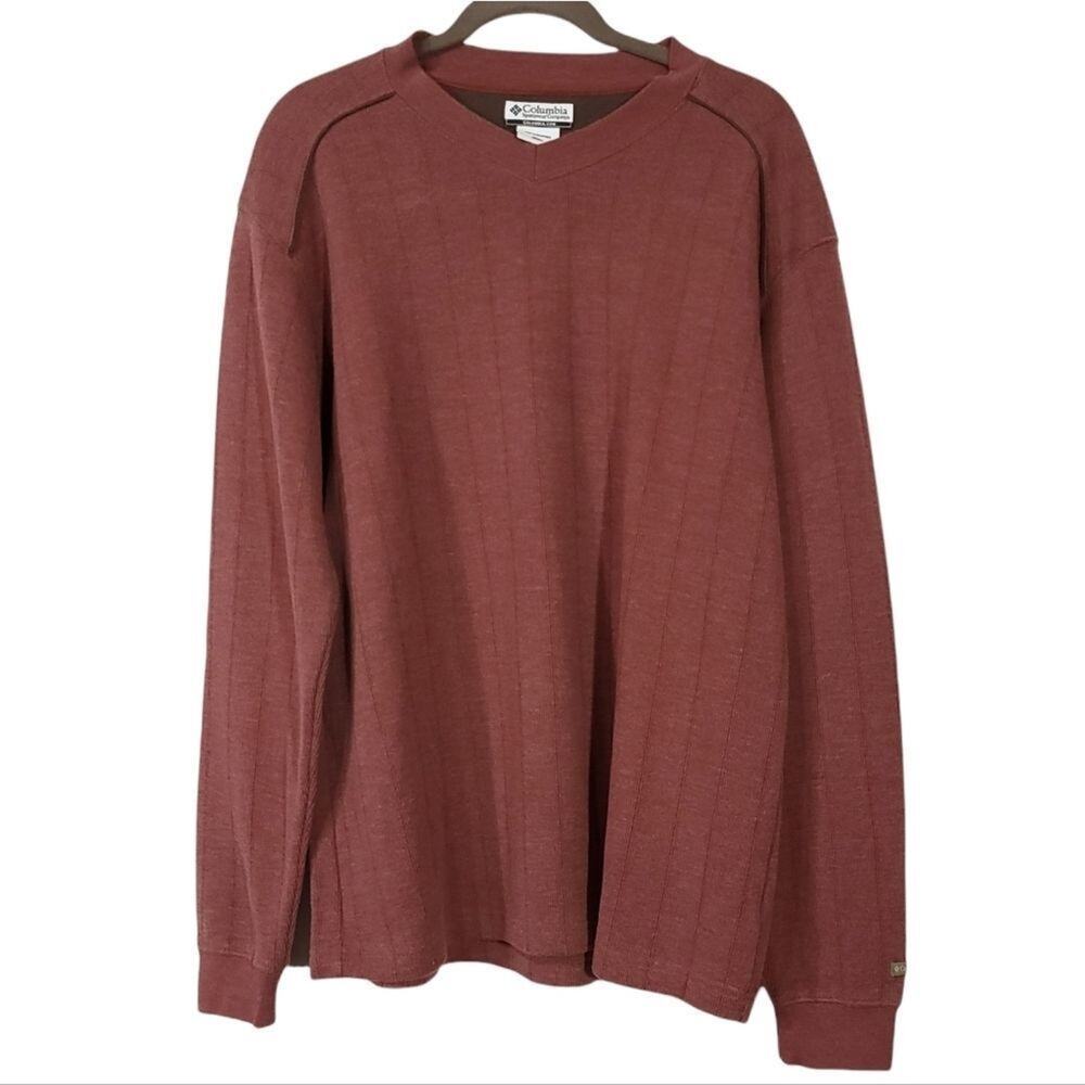 Columbia Mens Sweater Rust Brown Size Large Fall